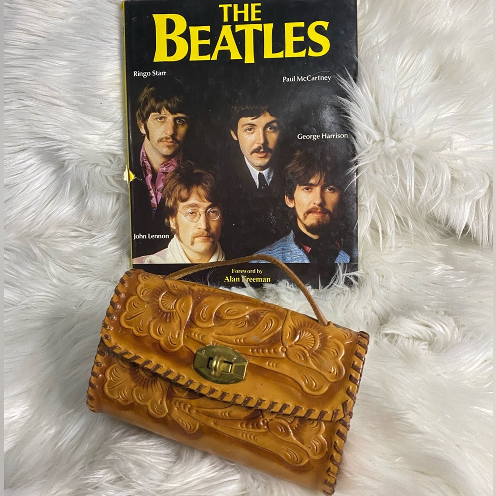 1970s Handcrafted Tan Real Leather Mini Clutch